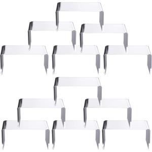 Jusalpha 12 Packs Clear Acrylic Display Risers Showcase for Jewelry, Risers Display for Funko POP Figures,Clear Cake Stands for Candy Dessert Table Decorations 4" x 3''x 2'' (12 PC)