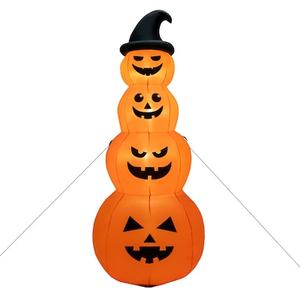 8-ft Pre-Lit Inflatable Stacked Pumpkin Halloween Decoration - Indoor/Outdoor Use