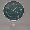 Roymnie Wall Clock, Silent Wall Clocks Battery Operated 8 Inch-Modern Non Ticking Analog Clock Decorative for Kitchen Office Bathroom Bedroom(Deep Green)
