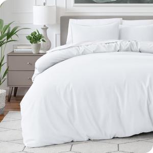Bare Home Bedding Duvet Cover King Size - Premium 1800 Super Soft Collection - Lightweight, Cooling - Soft Breathable Bedding Duvet Cover (King, White) (01 - White (No Comforter))