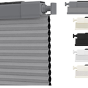 SUNOFF Cordless No Drill Blackout Cellular Shades, 21" W x 64" H, Grey