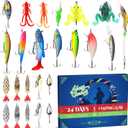 Fishing Advent Calendar 2024, Fishing Lure Advent Calendar 2024 For Adult Men Teen Boys, 24 Days Christmas Countdown Fish Tackle Set, Advent Calendar 2024 Fishing
