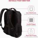 SWISSGEAR Cecil 18-Inch Laptop Backpack Fits 16-Inch Laptop, Travel Daypack with Organizer Pockets, Water Bottle Holders & Padded Straps Black