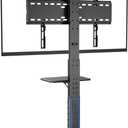 Afaloona Rolling TV Stand with Power Outlet, Mobile TV Cart for 32-75 Inch TVs up to 110 lbs, 18 Adjustable Heights, Max VESA 600x400mm, TV Floor Stand with Swivel Mount/Shelf/Wheels, Fits for Bedroom