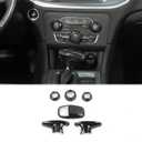 Voodonala for Challenger Charger Gear Shift Radio AC Switch Knob Protection Cover Trim for 2015-2024+ Dodge Challenger Charger Interior Accessories,Carbon Fiber 6PCS