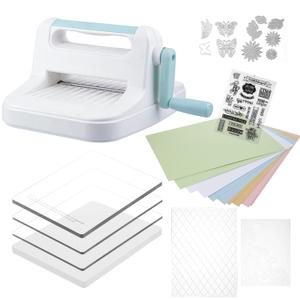 6in Die Cutting Machine, Manual Embossing Machine for Scrapbooking Starter (Blue)