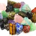 3 lbs Bulk Rough Madagascar Stones Mix Large 1" Natural Raw Stones Crystal for Tumbling, Cabbing, Fountain Rocks, Decoration,Polishing, Wire Wrapping, Wicca Reiki Crystal Healing