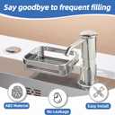 Soap Dispenser for Kitchen Sink, Built in Soap Dispenser Pump with Sponge Holder, Under Counter Brushed Nickel ABS Pump Head with 38" Extension Tube Kit, Good Suction Power