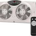 Bionaire Window Fan with Reversible Airflow Blades 3-Speed Settings, Programmable Thermostat, LED Display, Remote Control, Fits 2436" Windows, No Assembly Required