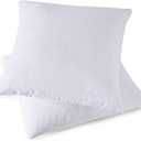Throw Couch Pillows Inserts, Set of 2 Down Feather Pillows Inserts Bed and Cotton Cover, 18x18 Inches (White)