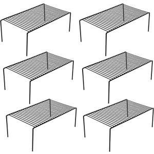 Cabinet Storage Shelf Rack Set of 6, Medium (13 x 9.4 inch) Rustproof Metal Wire Kitchen Cabinet Organizer and Storage, Cupboard Spice Shelf Rack for Plate, Dish, Counter & Pantry Organization