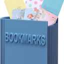 Honeydak 3D Printed Book Shaped Bookmark Holder Book Lover Gift Bookish Accessory Office Desk Supplies Funny Bookmark Accessories End of Year Gift for Teacher (Blue Gray), 3.11 x 1.75 x 3.32 inches