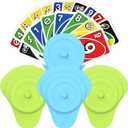 Playing Cards Holder for Little Hands Stocking Stuffer for Boy Girl UNO Game Nights, Poker, Canasta, Spite Malice, Playing Card Accessories for Family Gatherings & Travel, Set of 4 (2 Blue + 2 Green)