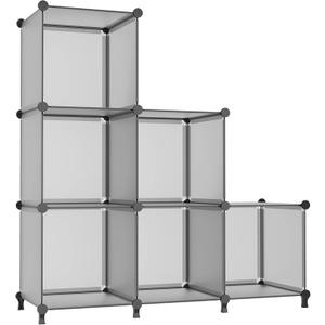 AWTATOS Cube Storage Organizer, Storage Cubes Shelves Bookshelf, 6 Cube Closet Organizers and Storage, DIY Stackable Plastic Clothes Organizer Shelving for Bedroom, Home, Grey