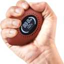 Digital Stress Relief Grip Ball for Adults & Kids, Grip Strength Tester, Hand Strength Gripper up to 220lbs, Forearm Strengthener with Progress Bars & Cheer Sound, Fitness Gift (Brown)