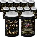70th Birthday Decorations for Women and Men, Vintage 1955 Birthday Decor, Seventy Year Old Bday Party Supplies, 12 Pcs Neoprene Can Cooler Sleeves for Soda, Beer, Beverage