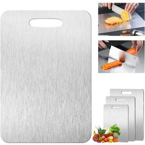Titanium Cutting Board, Titanium Cutting Boards for Kitchen, Upgrade Double Sided Food-Grade Titanium Board (18 x 12 in)