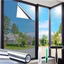 Homein Window Tint for Home with Tools, One Way Window Film, Silver | UV Heat Blocking, See Out Not in, Static Cling, Daytime Mirror Reflective Covering for Home Office, 35.4" x 157.4"