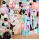 Halloween Balloon Arch Baby Showers Decorations, 18" 10" 5" Black Purple Pink Balloons with 3D Bat Stickers for Halloween Birthday Baby Shower Outdoor Indoor Decorations