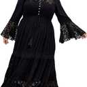 City Chic Women's Plus Size Maxi Dress - Tisha Lace (Black, 16+)