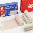 AZEN Premium 5 Pack Elastic Bandage Wrap 6 Inch, Compression Wrap Bandage for Legs, Ankle, Knee, Tummy, Body, Latex-Free, Lymphedema Wraps for Legs