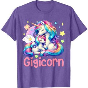 Gigicorn Mother's Day Gigi Costume Unicorns Lover Family T-Shirt 2XL