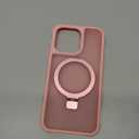 Magnetic Compatible with iPhone 13 Pro Case with Stand [Military Grade Drop Tested][Compatible with Magnet] Ring Translucent Slim Hard Back Soft Edge, Pink