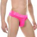 JOCKLAND Men's Thong Underwear, Breathable Cotton Low Rise Bulge Enhancing Underwear Brief Ultra Soft Underpants for Men (X-Large, Hot Pink)