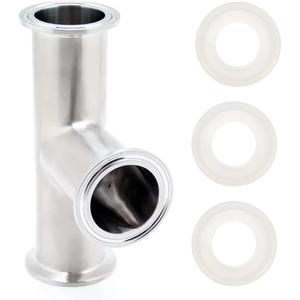 1.5" Tri Clamp Tee 38mm Pipe OD 3-Way Stainless Steel 304 Sanitary Fitting Fit 50.5mm Ferrule