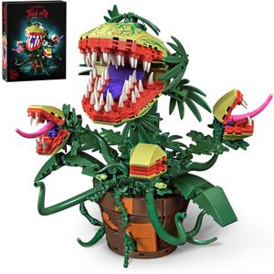 Millionspring Piranha Plant Audrey II 2 Building Blocks Set, Toys Kit Horrors Flower Shop Decoration Valentine Gift for Tv Film Fans Families Friends 12+ On Halloween Birthday Christmas