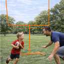 Adjustable Steel Football Goal Post Set with Football & Pump, Backyard Field Goal Uprights for Kids & Adults Rust-Resistant Outdoor Football Training Equipment