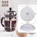 8 PCS French Press Replacement Filters Stainless Steel Reusable Mesh Filter for 34 Ounce, 1 Liter, 8 Cup French Press Coffee Makers and Tea Machines