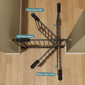 Extra Wide Baby Gate Tension Indoor Safety Gates Black Metal Large Pressure Mounted Pet Gate Walk Through Long Safety Dog Gate for The House Doorways Stairs (62.2"-66.93"/158-170CM, Black)
