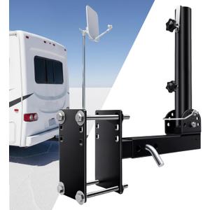 Heavy Duty Stainless Steel RV Flag Pole Mount Kit  3-in-1 Frame / Trailer Hitch / Bumper Mount  Fits Poles up to 1.9 OD  RV Flag Holder for Camper, Trailer, Starlink RV Mounts