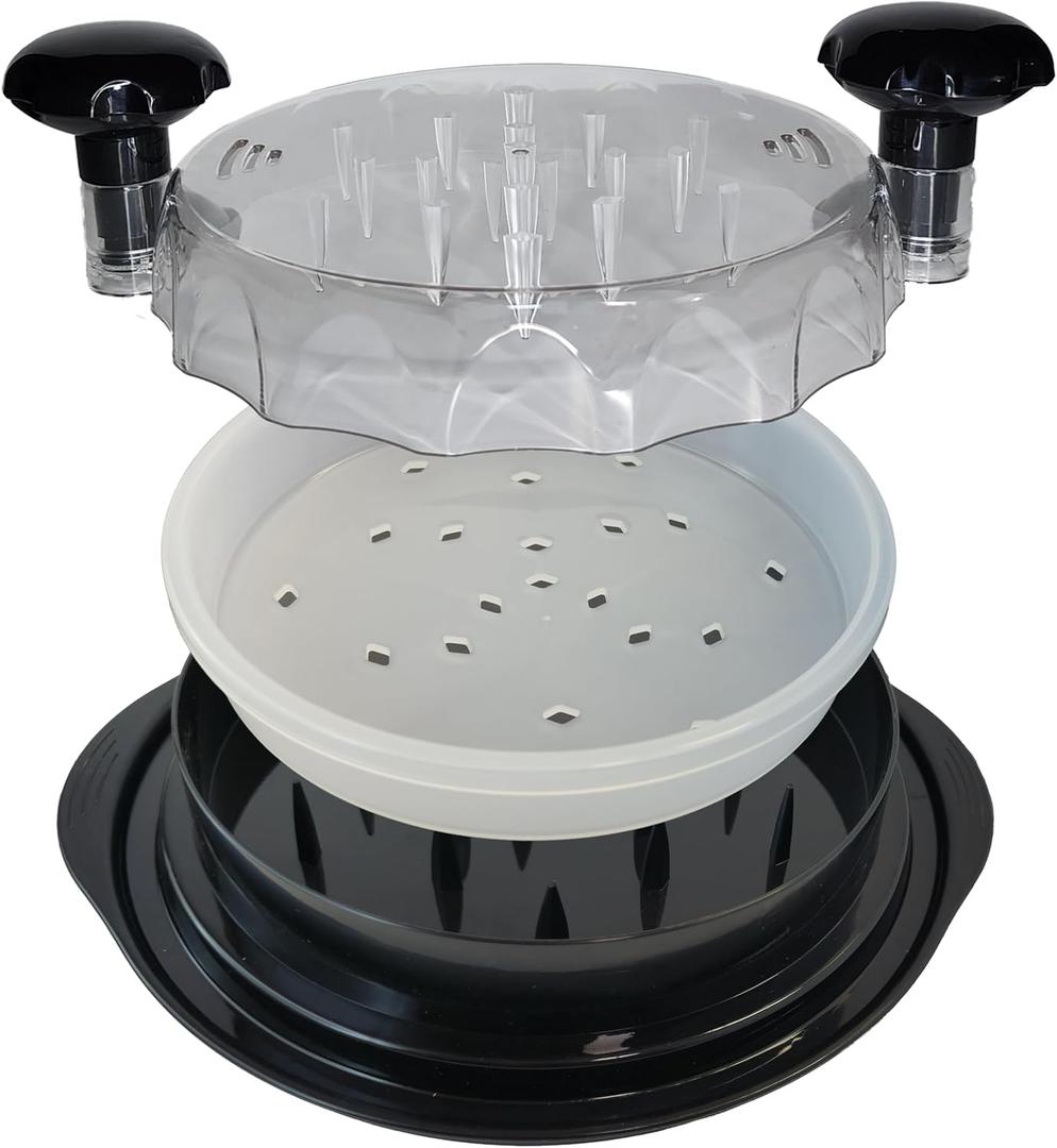 Chicken shredder large with removable insert chicken breast and other meat shredder tool twist, hand operated twist to shred chicken beef pork or lettuce working built in non slip solution (Black)