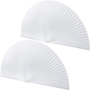 Fainne 2 Pcs Half Moon Window Shade Half Circle Arch Window Blackout, Light Filtering Pleated Fabric Shade No Drill Easy Install Light Blocking Blinds, 36 x 72 Inch (White)