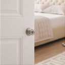 Kwikset Tylo Interior Privacy Door Knob with Lock, Door Handle For Bathroom and Bedroom, Satin Nickel Keyless Turn Lock Doorknob, with Microban Protection