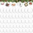 50 Pcs Clear Plastic Fillable Ornaments,DIY Craft Ball,Transparent Craft Ornament Balls,for Christmas,Bath Bomb,Wedding,Party,Home Decor,4 Size,40mm,50mm,60mm,70mm