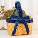 MAYREEL 1 Inch Blue Crushed Velvet Ribbon Navy Blue Vintage for Flower Bouquets Wedding Invitations Crafts Gift Wrapping Party Favor Boxes 10 Yards