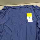 Latuza Men's Viscose Pajama Top Button Up Sleep Shirt (Large, Deep Blue)