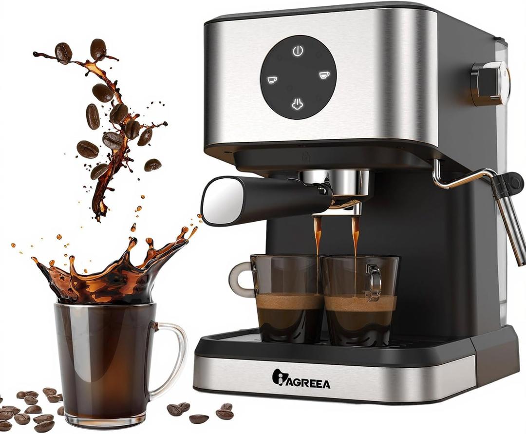 IAGREEA Espresso Machine 20 Bar, Professional Espresso Maker with Milk Frother Steam Wand, 50oz Removable Water Tank, Fast Heating Semi Automatic Coffee Machine for cappuccino, Latte, Macchiato