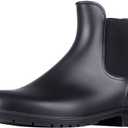 Asgard Women's Ankle Rain Boots Waterproof Chelsea Boots (8.5, Black)