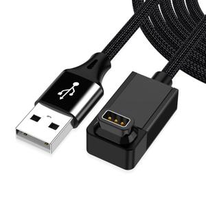 AGVEE 2 Pack 6.6ft Angled Replacement Charger Cable for Coros Smartwatch, 90 Degree Braided Cord for Coros Pace 3/Pace 2/Apex 2 Pro/Apex 2/Apex/Vertix 2/Vertix, Black