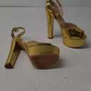 NobleOnly Womens High Block Platform Heel Peep Toe Ankle Strap Sandals Buckle Prom Dress Shoes 5.9 Inches Heels, 8.5