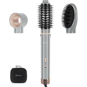IG INGLAM MegaAIR Styler Air Styling & Drying System, Professional Interchange Hair Dryer Brush 110,000 RPM Brushless BLDC Motor Ionic Hot Air Volumizing and Shape, Gray (3 in 1)