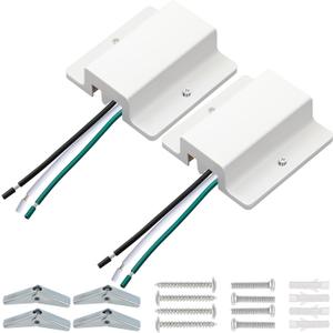 Tellegloww 2 Pcs H Track 120V Floating Canopy Connector White for Single Circuit H Type 3-Wire-1 Rails LED Track Lighting Accessories Kit