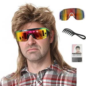 Men's 80s Mullet Wig, Retro Rocker Costume for Halloween, 80s Themed Party & Cosplay(Light Brown)