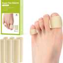 Bukihome Cuttable Toe Tubes Sleeves - Foam Toe Protectors for Corns, Calluses, Blisters - Fabric & Breathable Gel Lining Toe Sleeve Protectors Relief Toe Pressure Pain - 6 Count, White