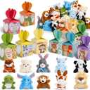 ATFUNSHOP 30 Pack Animal Plush Keychains Bulks  Easter Basket Fillers, Valentines Day Gifts for Kids, Small Stuffed Animals Toys with Gift Boxes, School Classroom Party Favors for Students