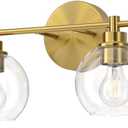 VONLUCE Bathroom Light Fixtures, 4-Light Vanity Light with Globe Glass Shades E26 Sockets, Bathroom Lights Over Mirror for Bedroom Hallway Living Room, Gold Finish